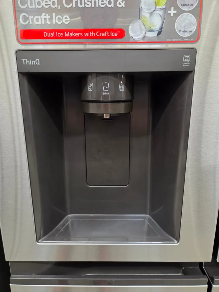 LG refrigerator ice and water dispenser